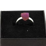 Silver Plated raw Ruby Ring. 9.83 ct.