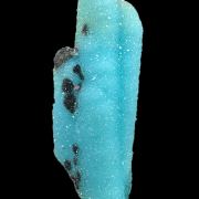 Chrysocolla pseudo. after gypsum, quartz, malachite