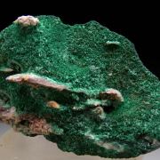 Calcite on Malachite