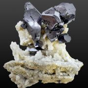 Galena, quartz, chalcopyrite