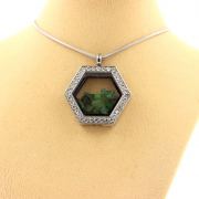 Raw Tsavorite Garnet necklace.