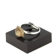 Silver Plated raw petroleum Quartz Ring. 9.31 ct.