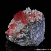 Rhodochrosite on Quartz and Tetrahedrite