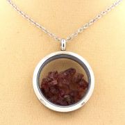 Raw Rhodolite Garnet necklace.