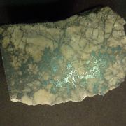 Native Silver in Calcite . Slab