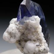 Calcite on Tanzanite