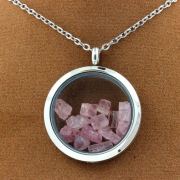 Raw Pink Tourmaline necklace.