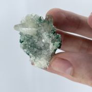 Calcite on Malachite