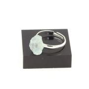 Silver Plated raw Aquamarine Ring. 10.75 ct.