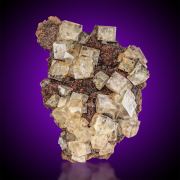 Fluorite  on Siderite