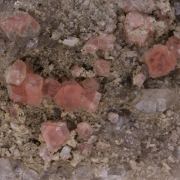 Pink FLUORITE on QUARTZ - Massif du Mont-Blanc, France