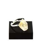 Silver Plated raw petroleum Quartz Ring. 14.87 ct.