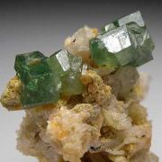 Demantoid Garnet on Quartz