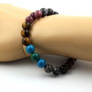 Tiger's Eye + Labradorite + Lepidolite + Chrysocolla Bracelet 8 mm Beads.