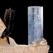 Beryl var. Aquamarine with Schorl and Feldspar