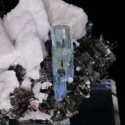 AQUAMARINE on MUSCOVITE and ALBITE - Pakistan