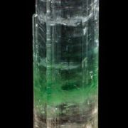 Tourmaline var. Achroite (rough and cut set)