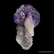 Fluorite on Quartz and Calcite