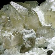 Talc, calcite, quartz, chalcopyrite