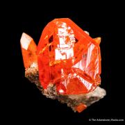 Wulfenite on Calcite