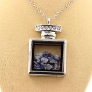 Raw Benitoite necklace.