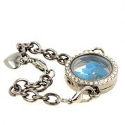 Raw neon blue Apatite strap Medallion 25mm model.