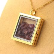 Raw Rhodolite Garnet necklace.