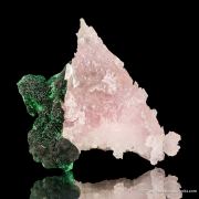 Cobaltian Calcite on Malachite