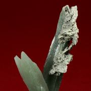 Quartz (var. Prase) with Calcite