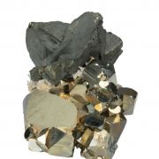 Chalcopyrite on Pyrite with Quartz and Dolomite