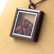 Raw Rhodolite Garnet necklace.