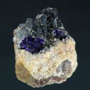 Azurite on Quartz