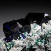 Azurite with Brochantite