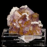 Fluorite with Calcite and Chalcopyrite