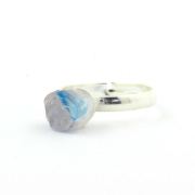 Silver Plated raw Euclase Ring. 10.32 ct.