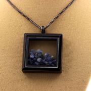 Raw Benitoite necklace.