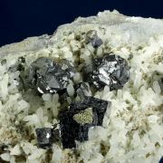 Sphalerite ( var. Cleophane ) and Galena on Quartz