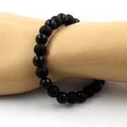 Matt black onyx + Black Agate Bracelet 8 mm Beads.