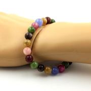 Multicolor Tourmaline Bracelet 8 mm Beads.