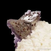 Fluorite (etched corner) on Baryte with Sphalerite