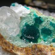 Dioptase with Calcite