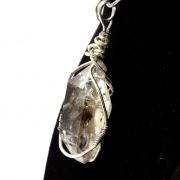 Necklace raw Quartz Diamond with inclusions.