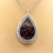 Raw Rhodolite Garnet necklace.