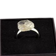 Silver Plated raw petroleum Quartz Ring. 12.84 ct.