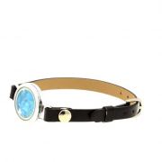 Raw neon blue Apatite strap watch model 25 mm.