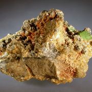 Ludlamite on Siderite and Pyrite