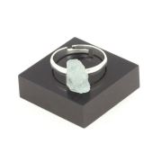 Silver Plated raw Aquamarine Ring. 10.75 ct.