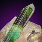 Elbaite  on Quartz