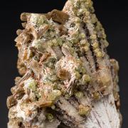 Prehnite, Stilbite on Laumontite after Anhydrite