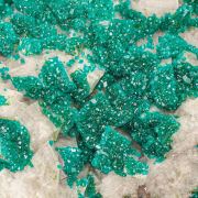 Dioptase  on Calcite